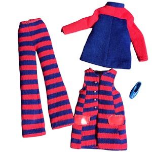 Vintage Barbie FRANCIE #1243 Striped‎ Types Mod Outfit